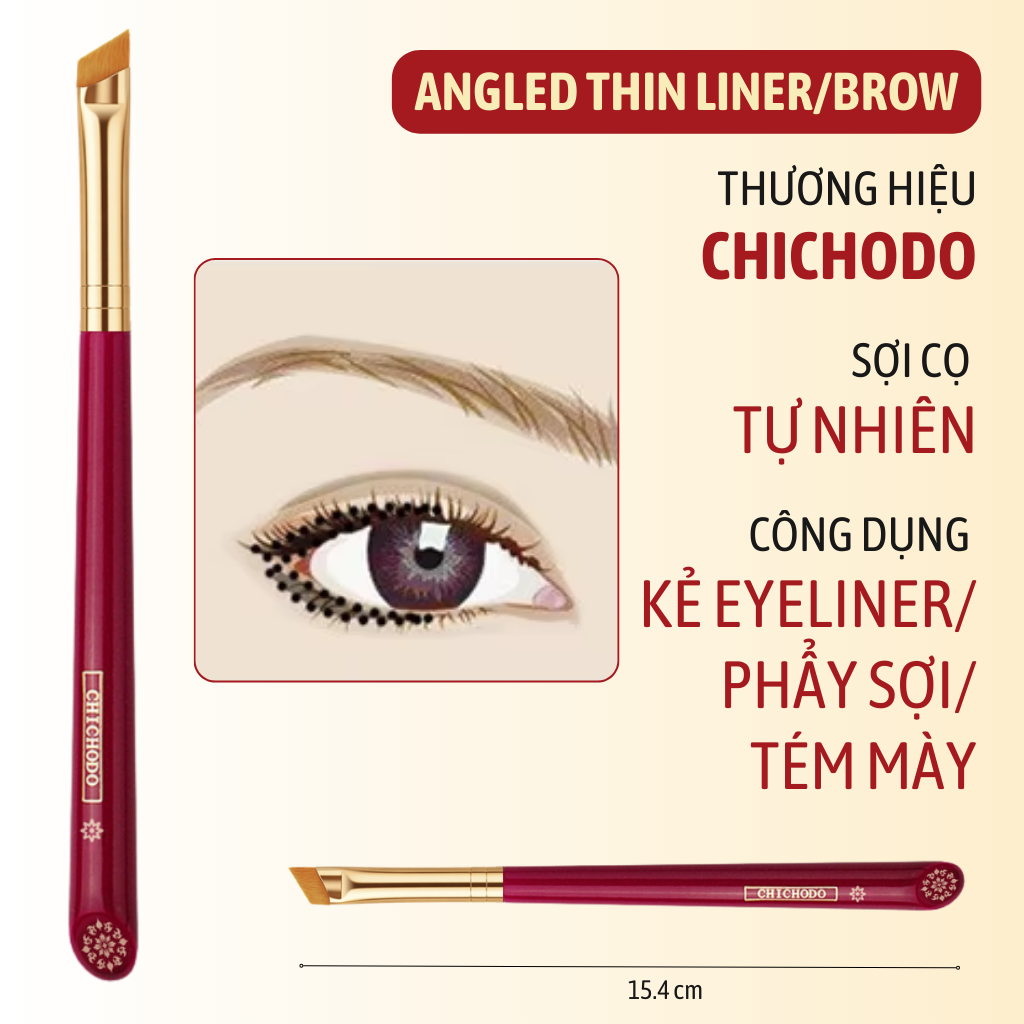 Cọ Kẻ Mắt/Cọ Viền Mắt Phẩy Sợi/Tém Mày Chuẩn Xác CHICHODO Angled Thin Liner/Brow C130
